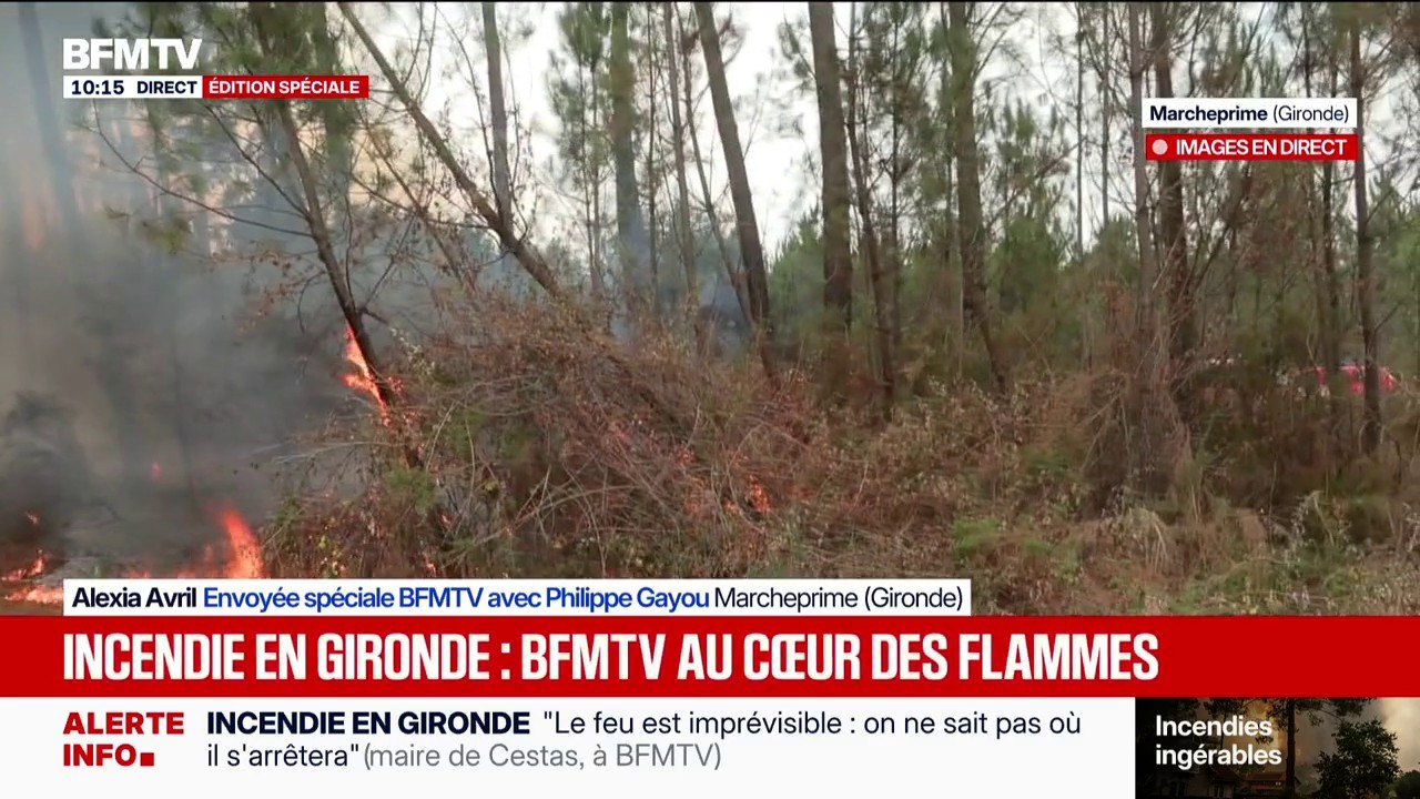 Incendie en Gironde: une reprise de feu rapide à Marcheprime