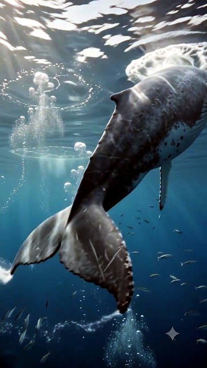 Blue Whale Swimming in the Ocean | Majestic Marine Life & Relaxing Nature in 4K