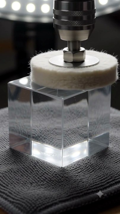 Resin Cube Polishing Under Studio Lights | Crystal Clear ASMR & Glossy Finish