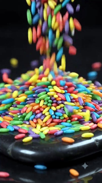 Colorful Rice Grains Pouring Slowly | Relaxing ASMR & Mesmerizing Slow Motion