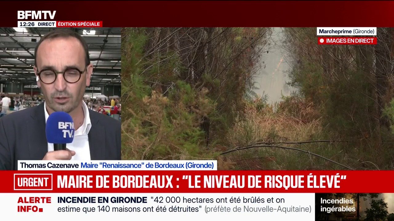 Incendie en Gironde: l'autoroute A63 fermée partiellement, le trafic ferroviaire interrompu au sud de Bordeaux