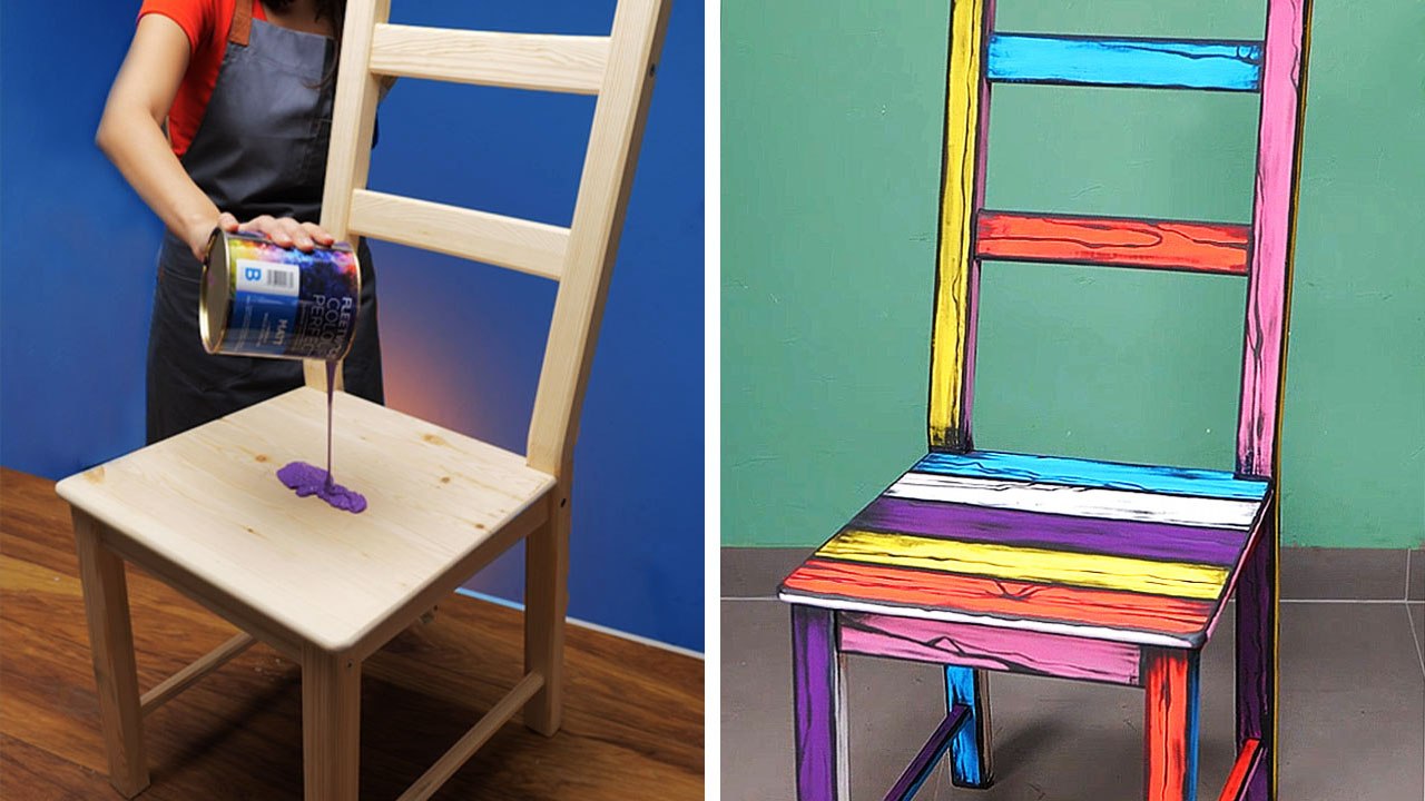 Artistic decoration of wood furniture | Wood craft ideas