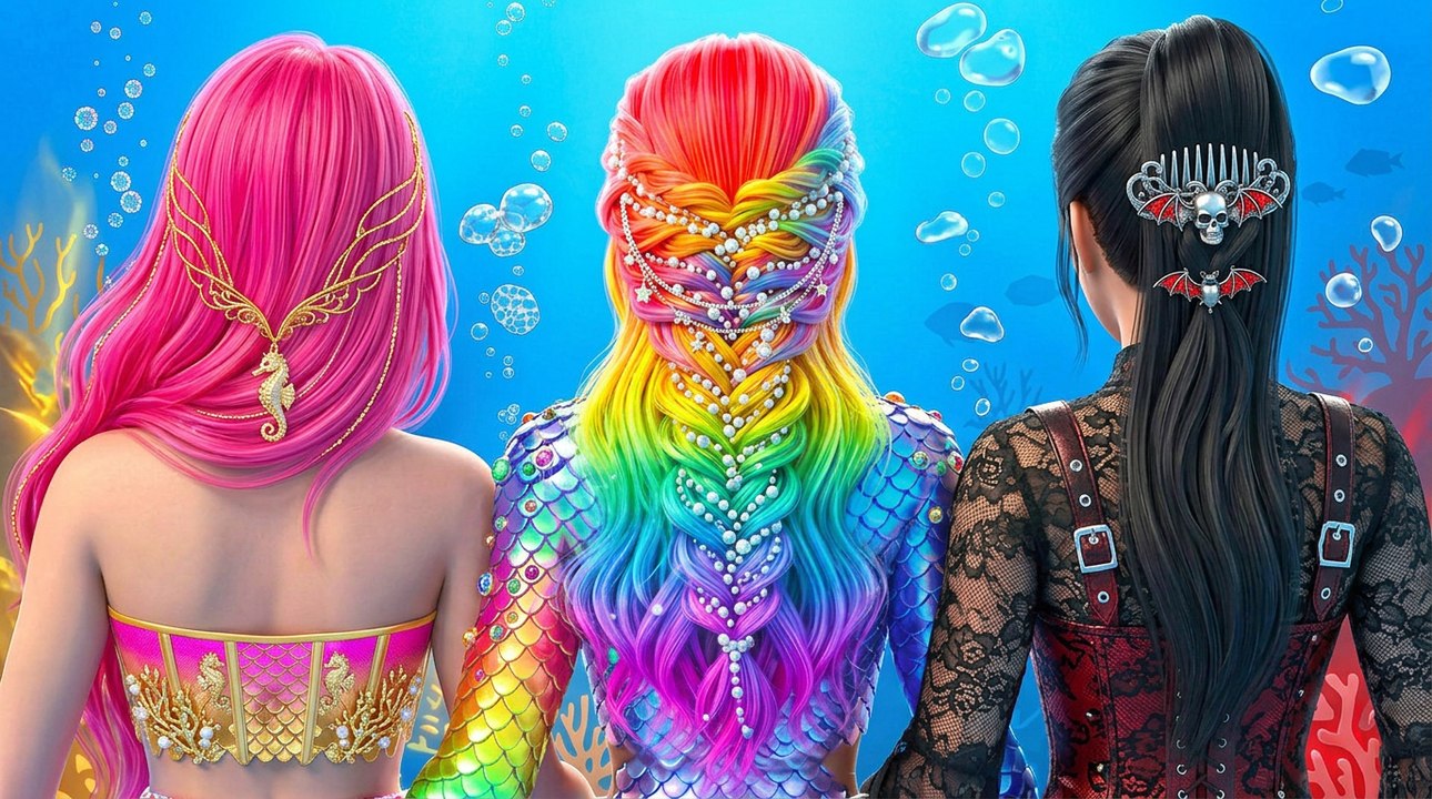 SIRENE ROSE contre SIRENE GOTH 🖤💖 Défi de relooking de sirène viral