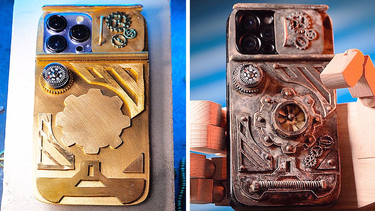 Making of phone cases with aesthetic designs | DIY made of metal, leather and more