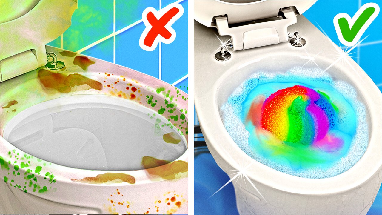 Astuces de nettoyage utiles qui feront briller vos toilettes et salle de bains 🚽🌟✨