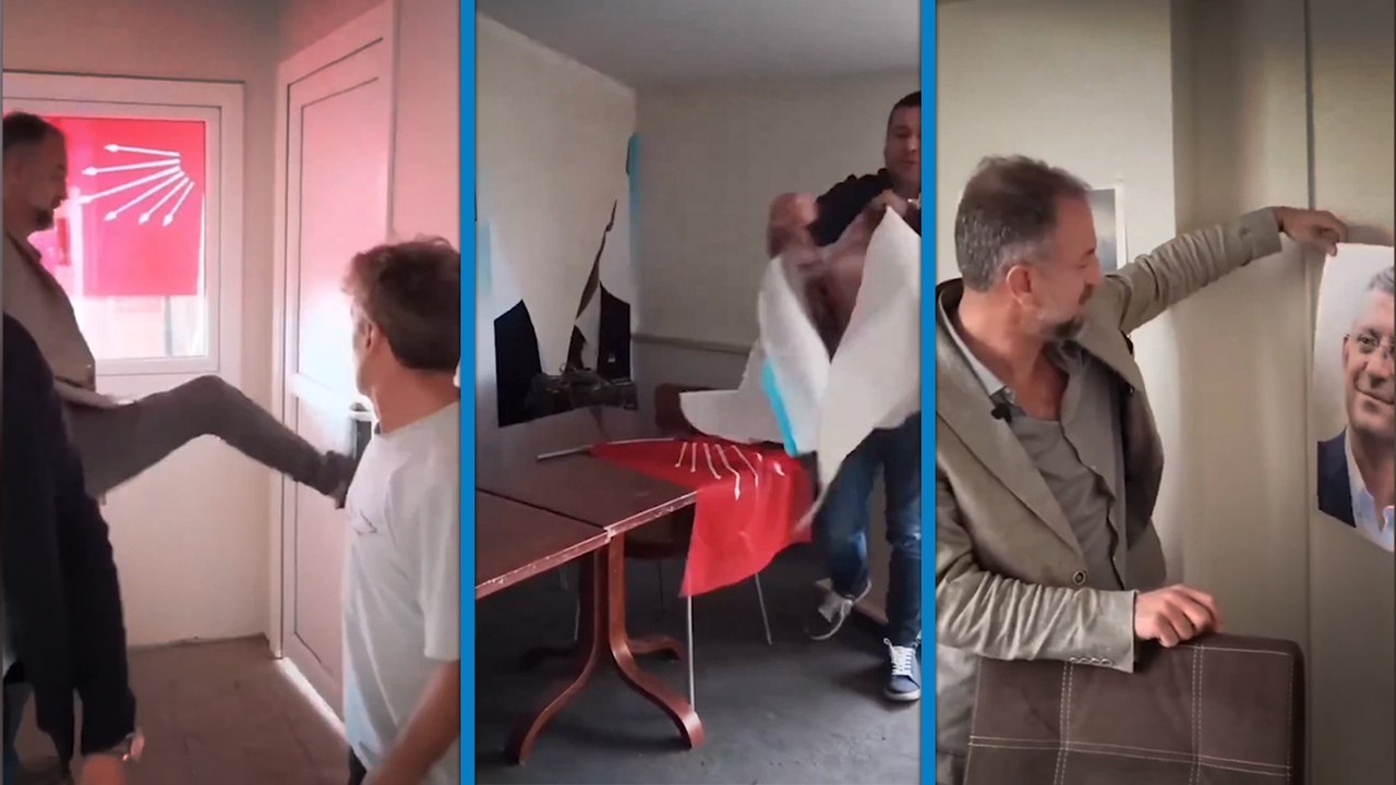 Kenan Akın, atandığı CHP Düzce İl Başkanlığı'na kapıyı kırarak girdi, Özel ve İmamoğlu posterleri yırtıldı