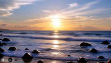 海辺からみえる朝日