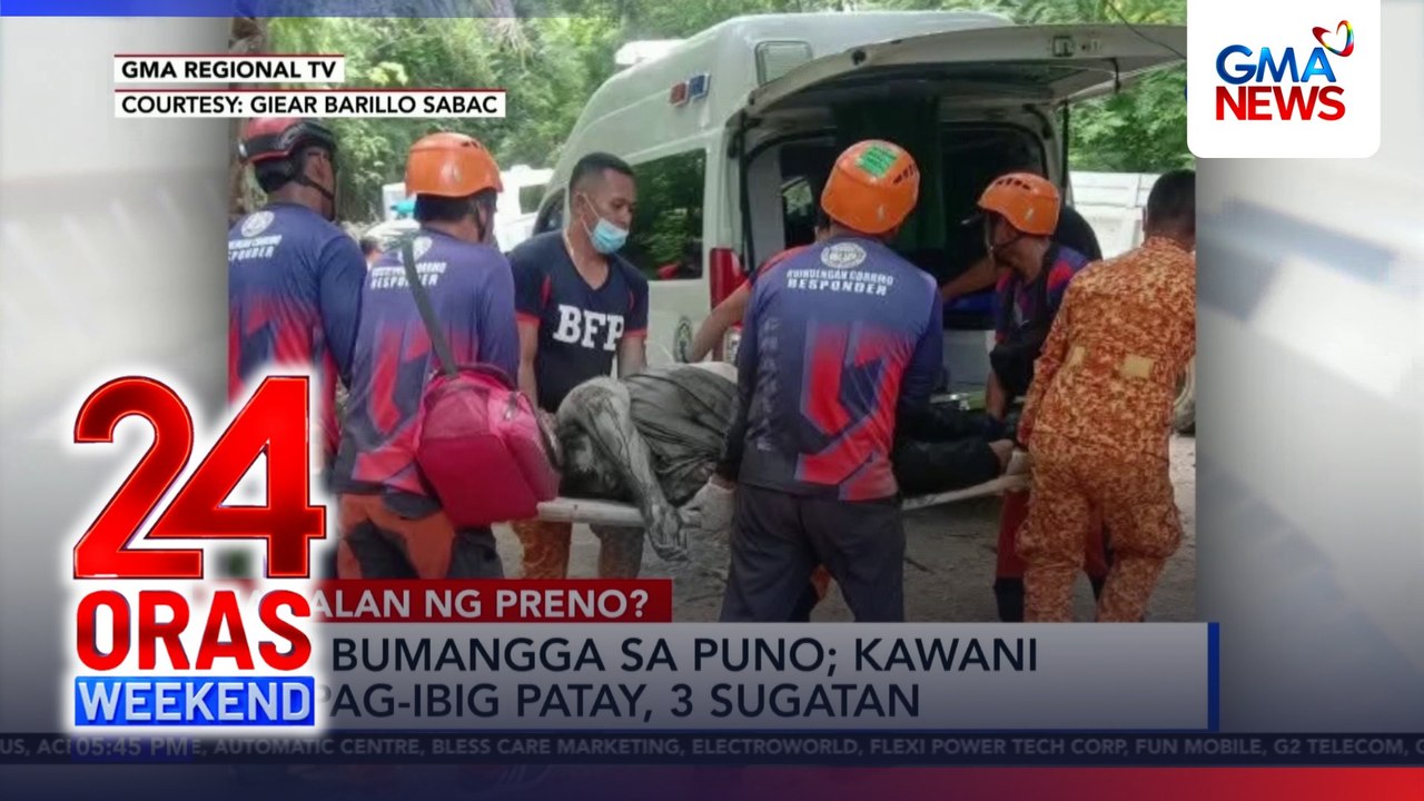 Van bumangga sa puno; kawani ng Pag-IBIG patay, 3 sugatan  | 24 Oras Weekend