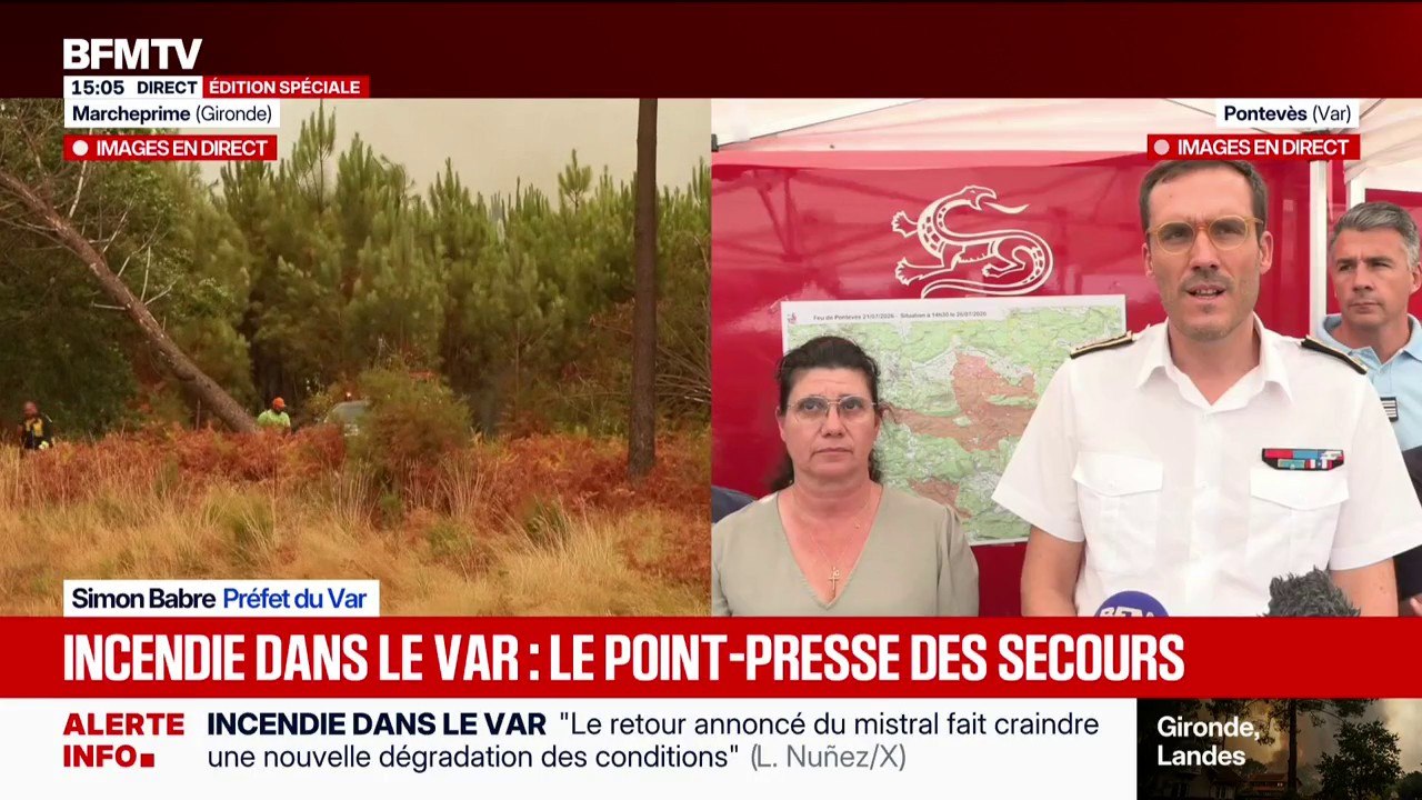 Incendie dans le Var: "Un feu toujours très actif, un feu toupie", affirme Simon Babre, préfet du Var