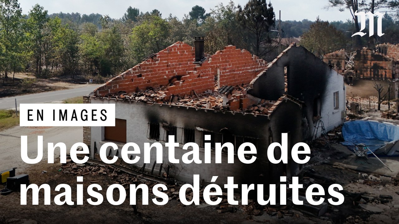Incendies en Gironde : les images des maisons détruites par les flammes dans la commune du Porge