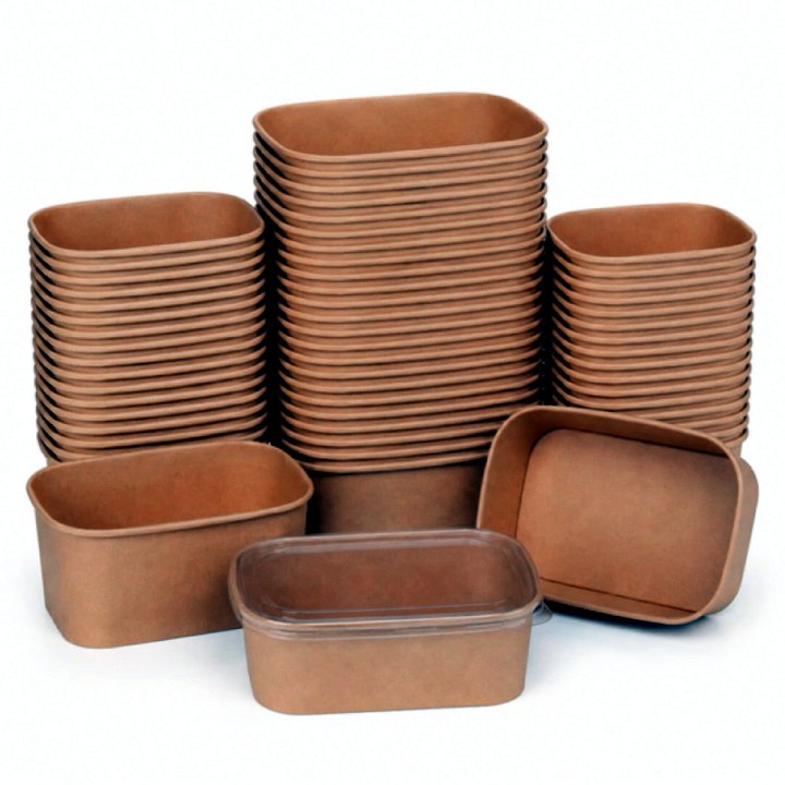 PandaPak 500ml Kraft Rectangular Boxes 300pcs