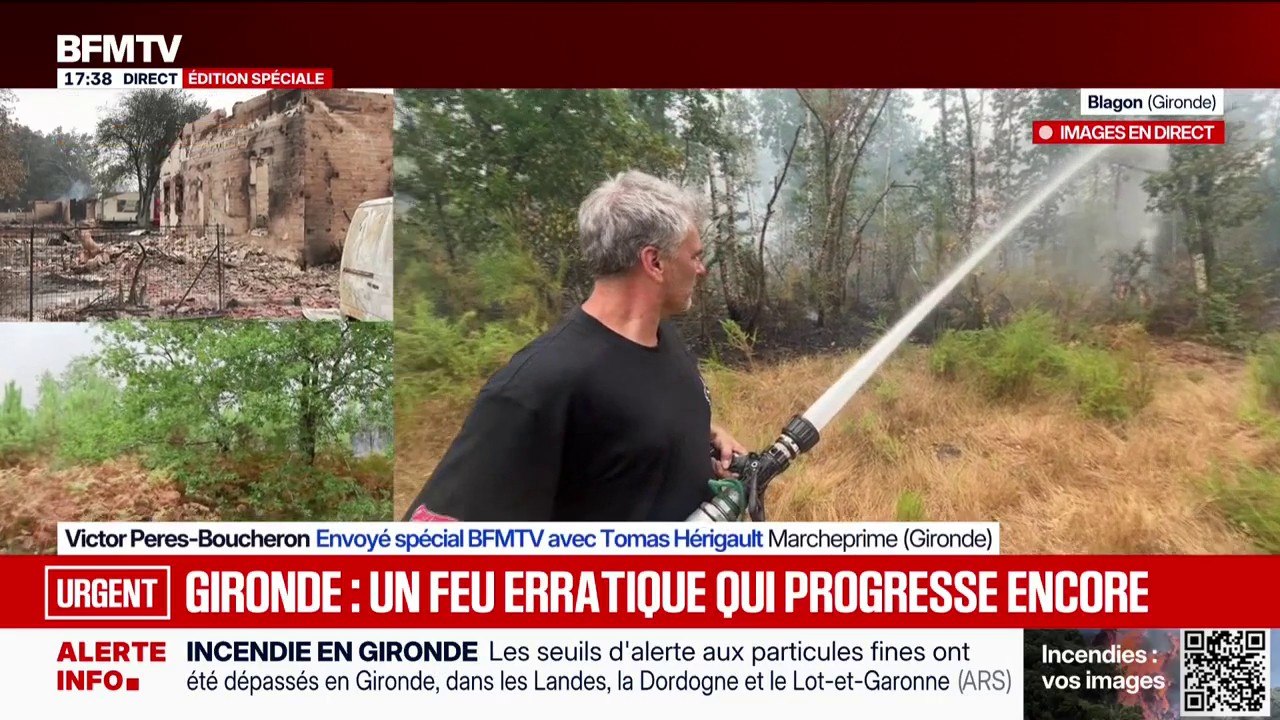 Incendie en Gironde: le feu continue sa progression dans la région