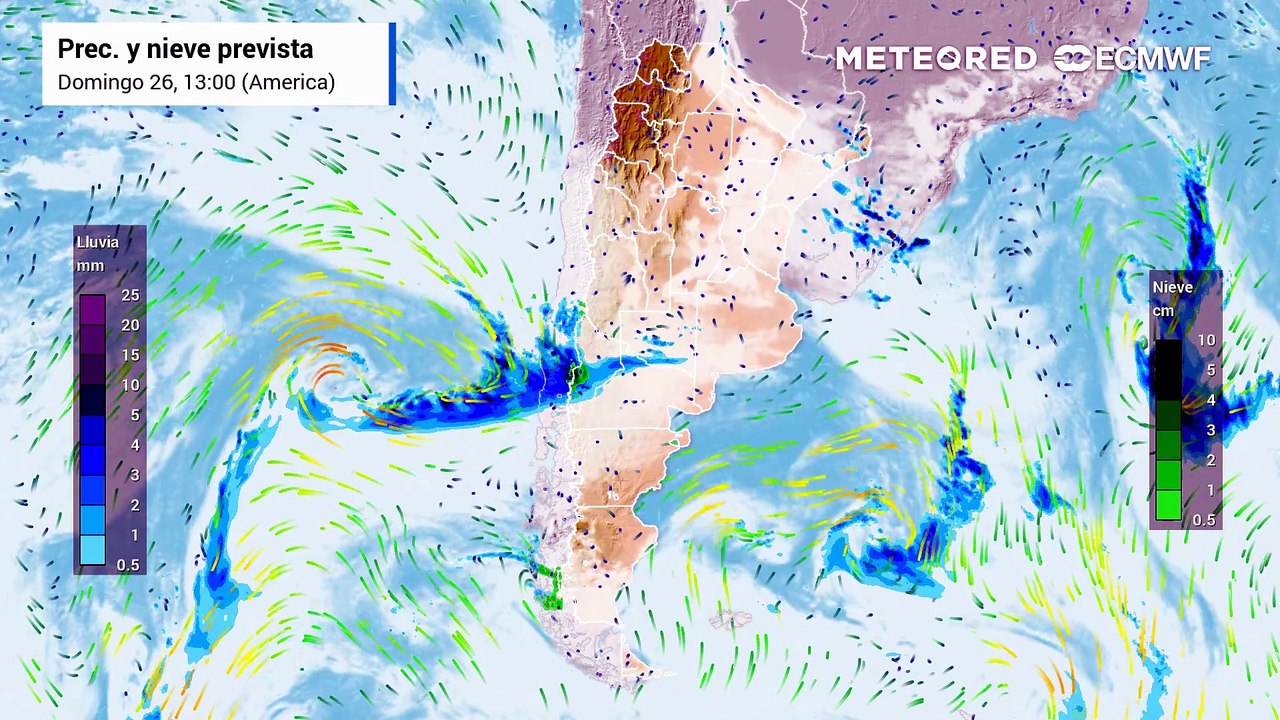 Argentina inicia la última semana de julio con un fuerte contraste de tiempo: Zonda, nevadas intensas y tormentas bajo alerta