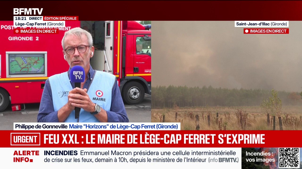 Incendie en Gironde: "Nous avons le feu aux portes de la commune", détaille le maire de Lège-Cap Ferret