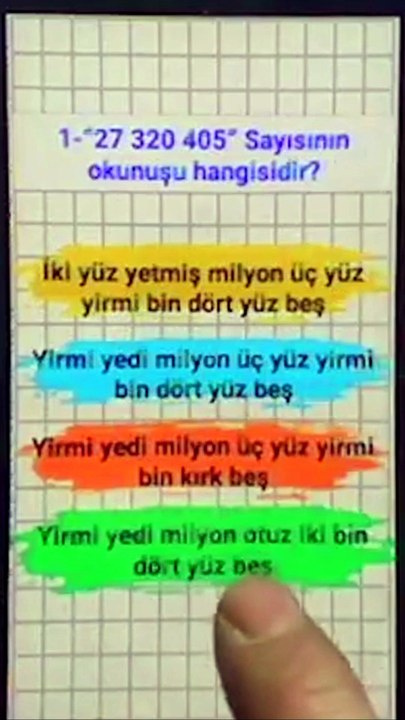2.6-  7-8-9 Basamaklı Sayıların Okunuşu - 5. Sınıf Matematik #shorts