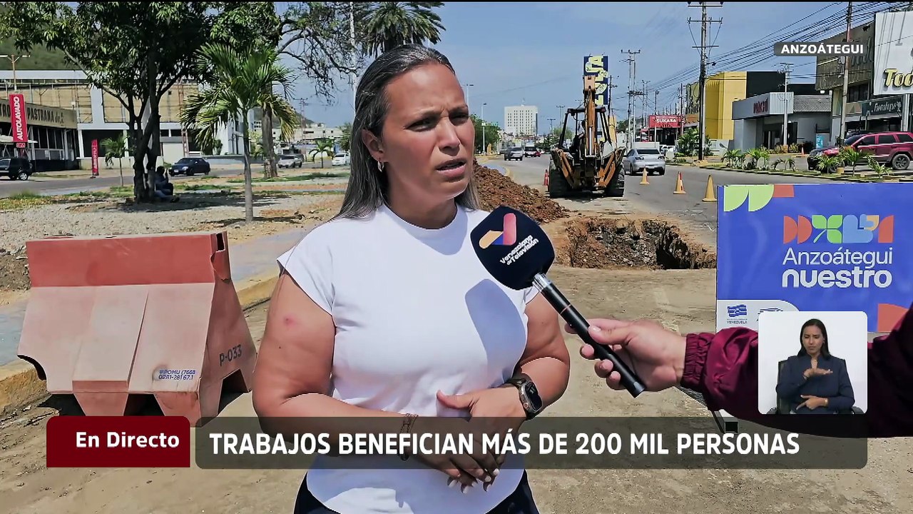 Ejecutan labores de asfaltado y saneamiento del sistema de drenaje en arterias viales de Anzoátegui