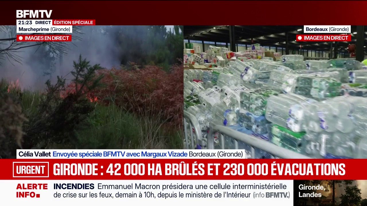 Incendie en Gironde et évacuations: les bénévoles organisent la distribution de dons auprès des évacués à Bordeaux