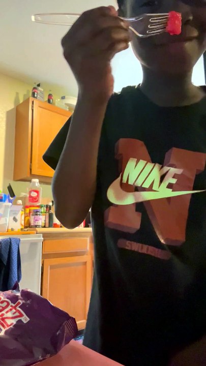 Me trying Watermelon for the first time to do AAU tell me if it counts