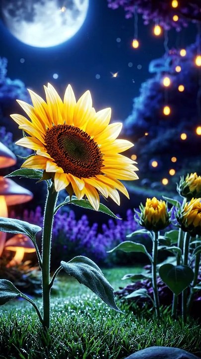 Sunny, the sunflower that bloomed at night.