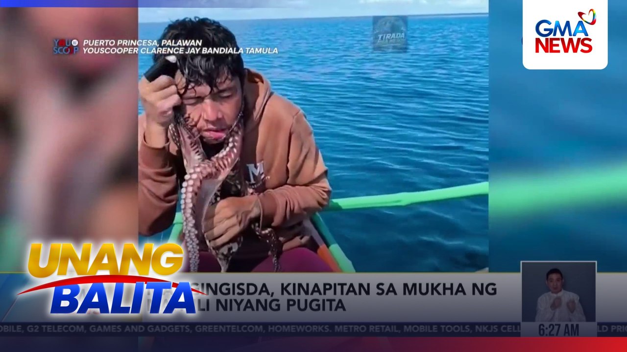 Mangingisda, kinapitan sa mukha ng nahuli niyang pugita | Unang Balita