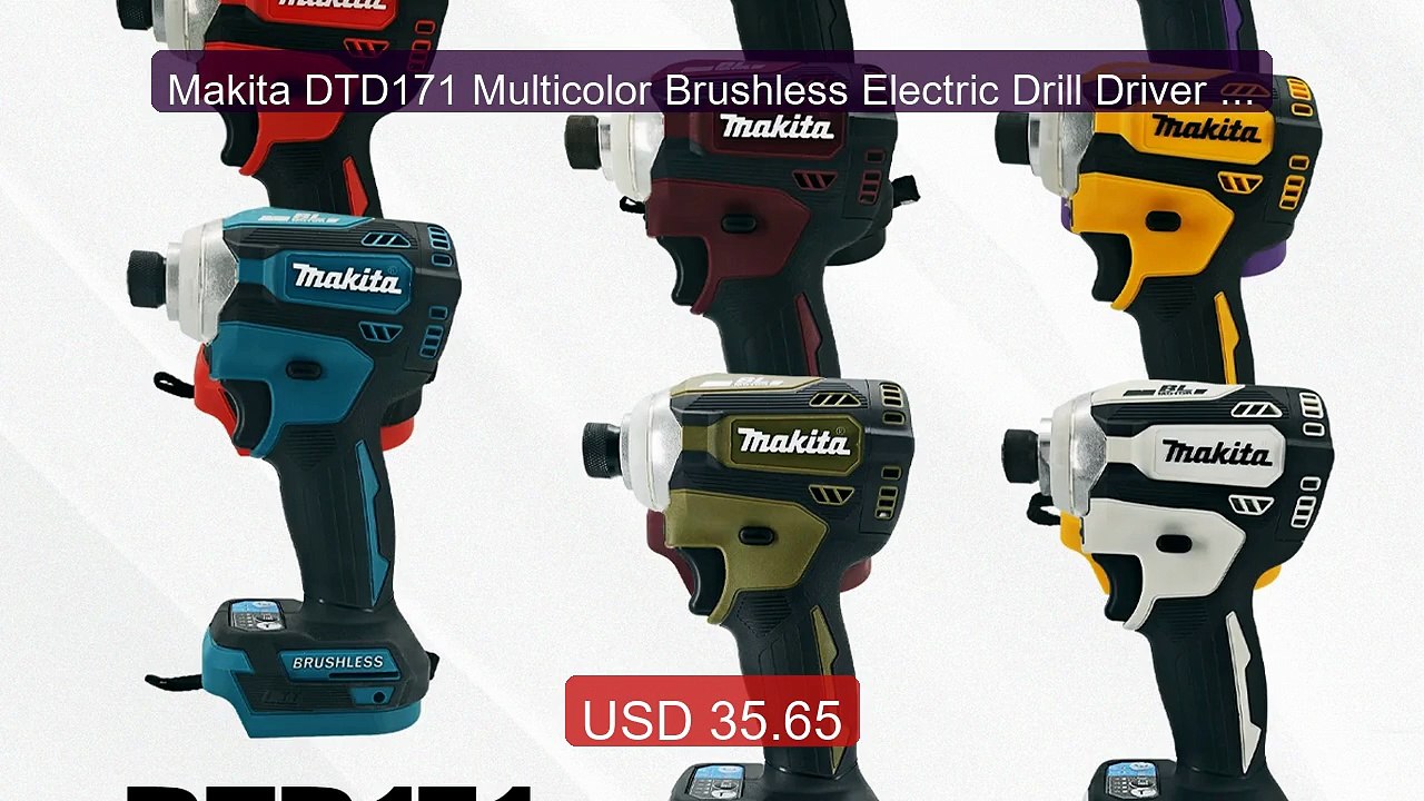 Makita DTD171 Multicolor Brushless Electric Drill Driver Compa... -- Best Buy 2026 | Great Quality!