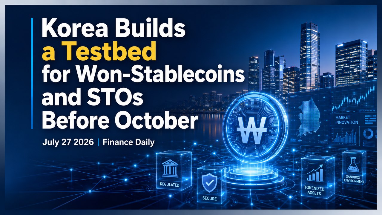 Korea Builds a Testbed for Won-Stablecoins and STOs Before October | July 27 2026