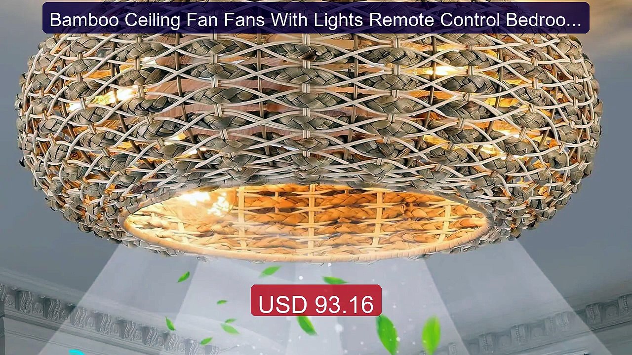 Bamboo Ceiling Fan Fans With Lights Remote Control Bedroom Decor V... -- Best Deal 2026 | Shop Now!