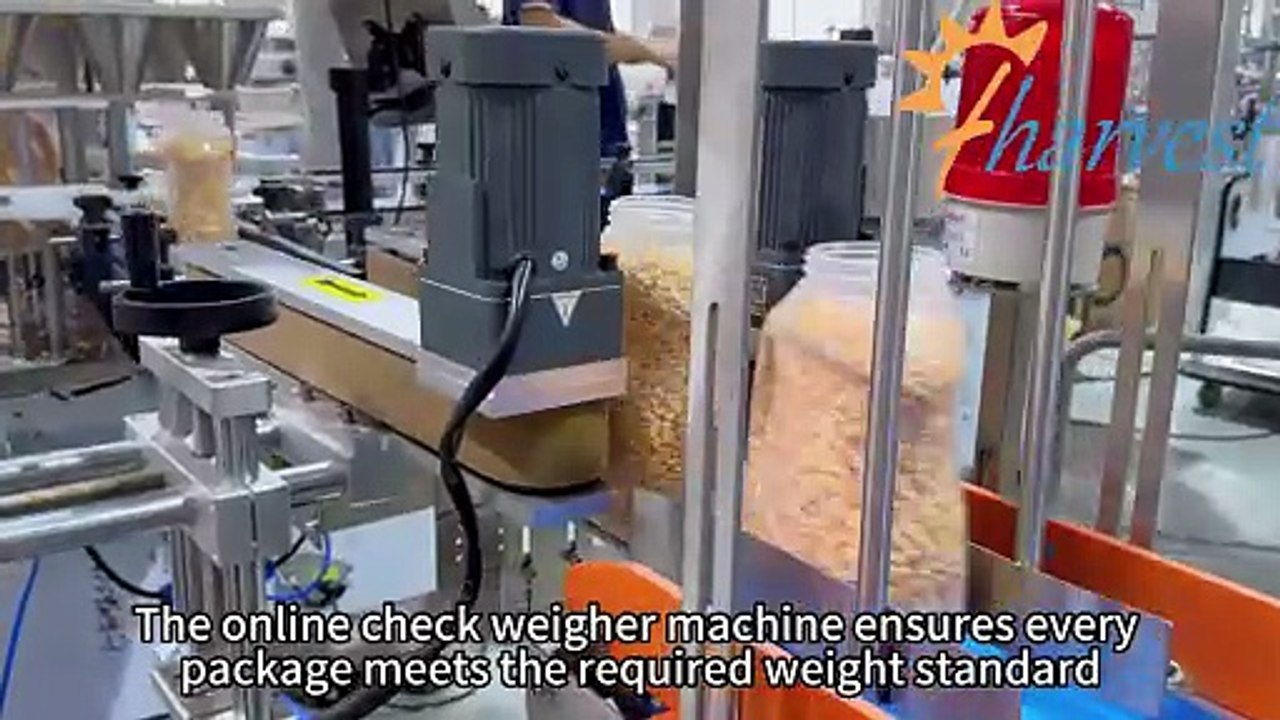 Corn Kernel Packaging Line | Weighing Filling, Nitrogen Capping & Aluminum Foil Sealing