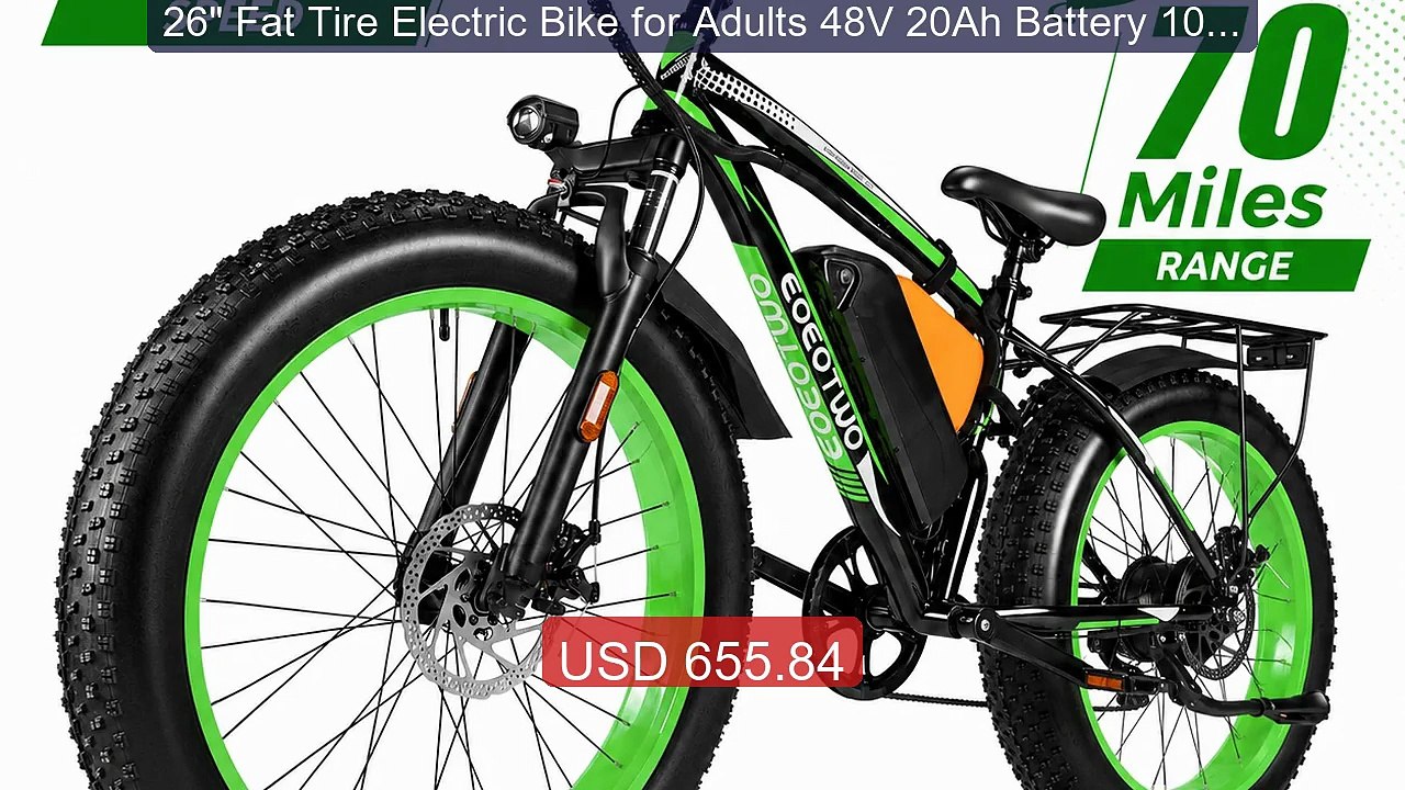 26" Fat Tire Electric Bike for Adults 48V 20Ah Battery 1000W M... -- Hot Deal 2026 | Limited Offer!