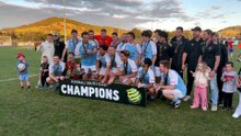 Wollongong Olympic celebrates winning the FSC Bert Bampton Cup in 2026 over the Albion Park White Eagles