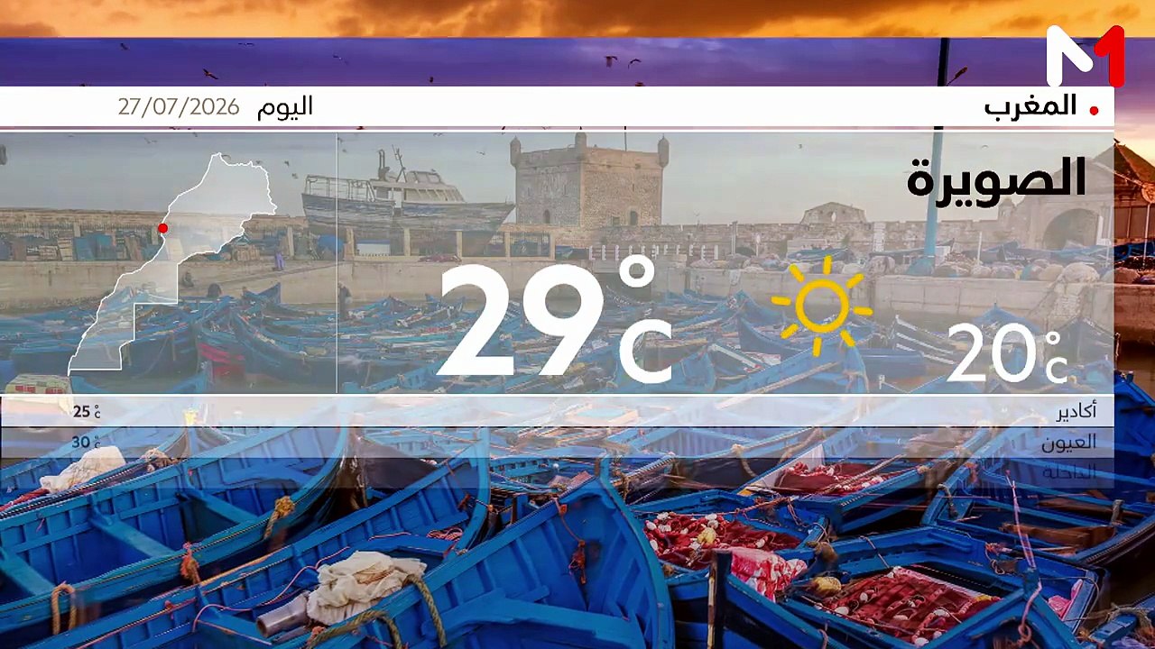 النشرة الجوية - 27/07/2026