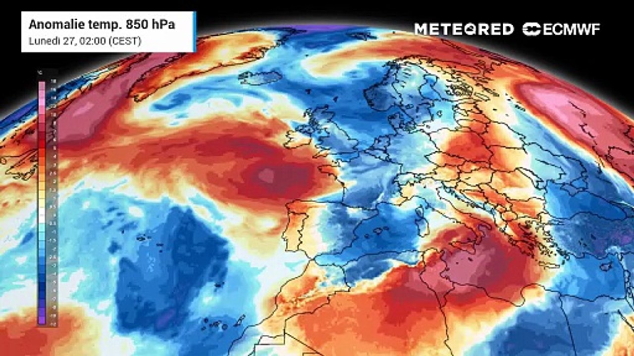 Anomalia termica importante con il picco nel prossimo weekend