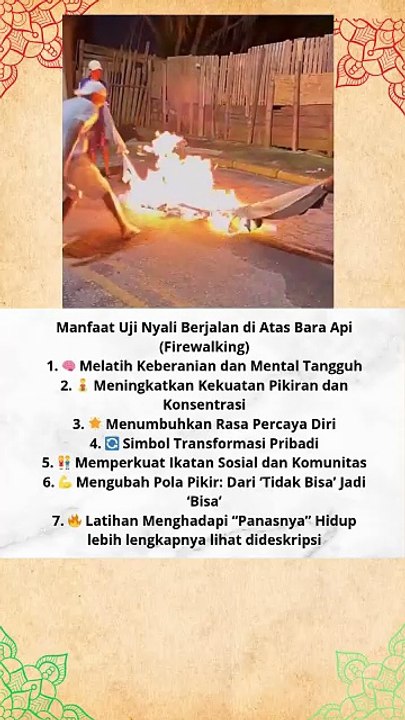 Manfaat Uji Nyali Berjalan di Atas Bara Api (Firewalking) #quotes