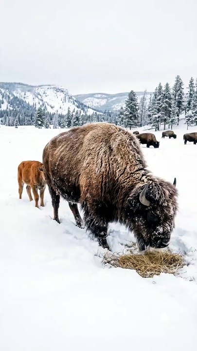 Nature's Living Snowplow | Bison Winter Survival Behavior | Deep Wildlife