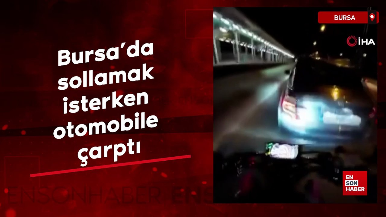 Bursa'da sollamak isterken otomobile çarptı