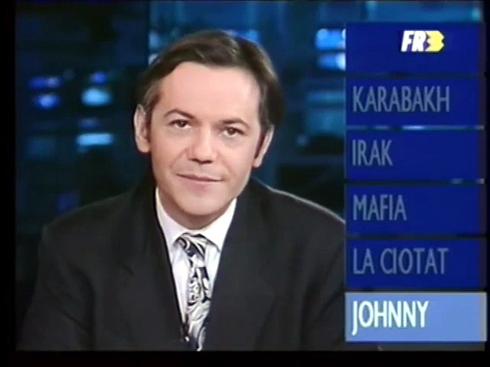 1992 - Johnny Hallyday : promotion de la bande dessinée d'Alan Corolian dans Soir 3 sur FR3 (12 Mars)