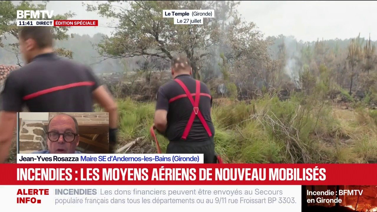 Incendie en Gironde: "Aujourd'hui est une journée de bascule, soit ça passe, soit ça casse", confie le maire de Biganos