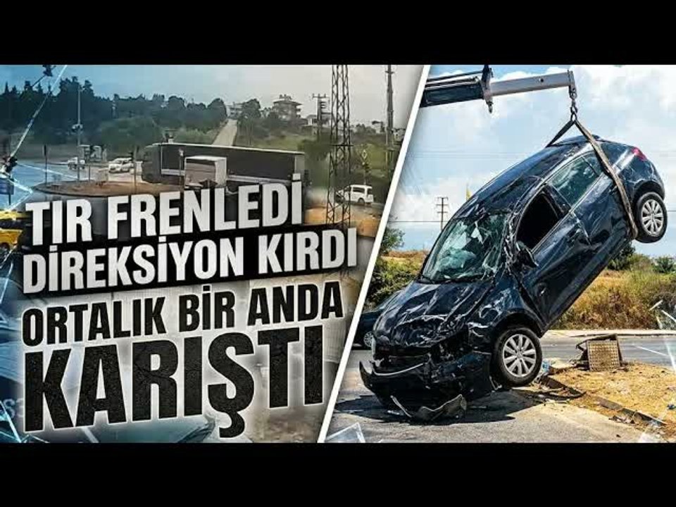 Kırmızı Işıkta Kontrolden Çıkan Tır Otomobili Metrelerce Sürükledi