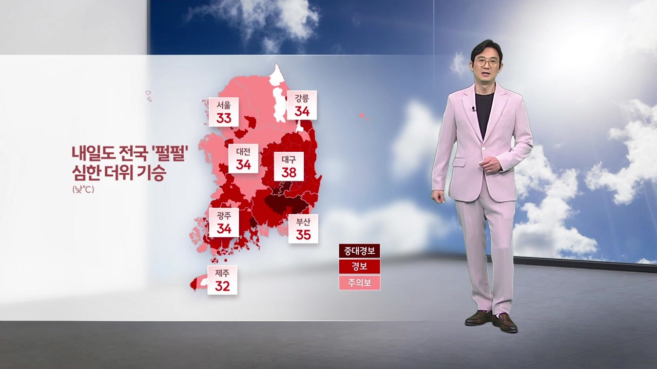 [날씨] 내일도 전국 '펄펄'...심한 더위 기승 / YTN