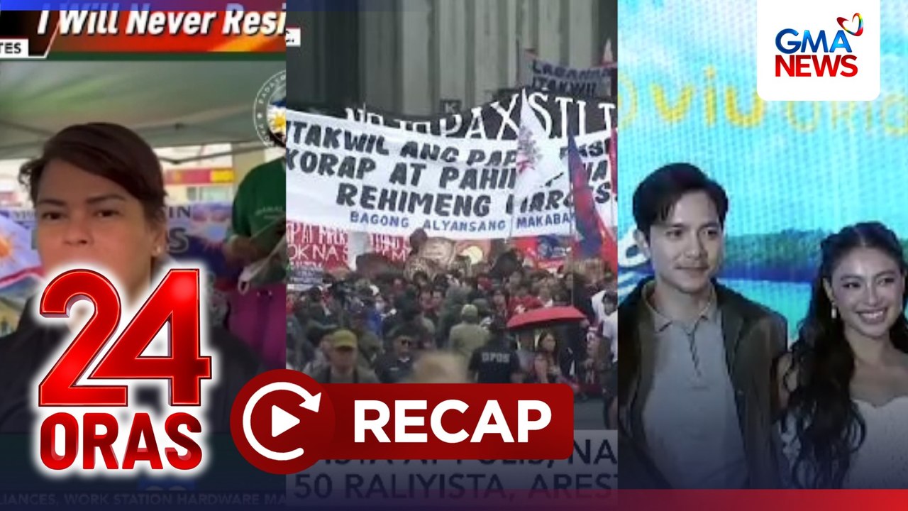 24 Oras: (Part 2)  VP Duterte, giniit na 'di magre-resign; Bise at ilang senador, 'di dumalo sa SONA; Kilos-protesta sa 5th SONA; Update sa upcoming series nina Alden at Nadine, atbp