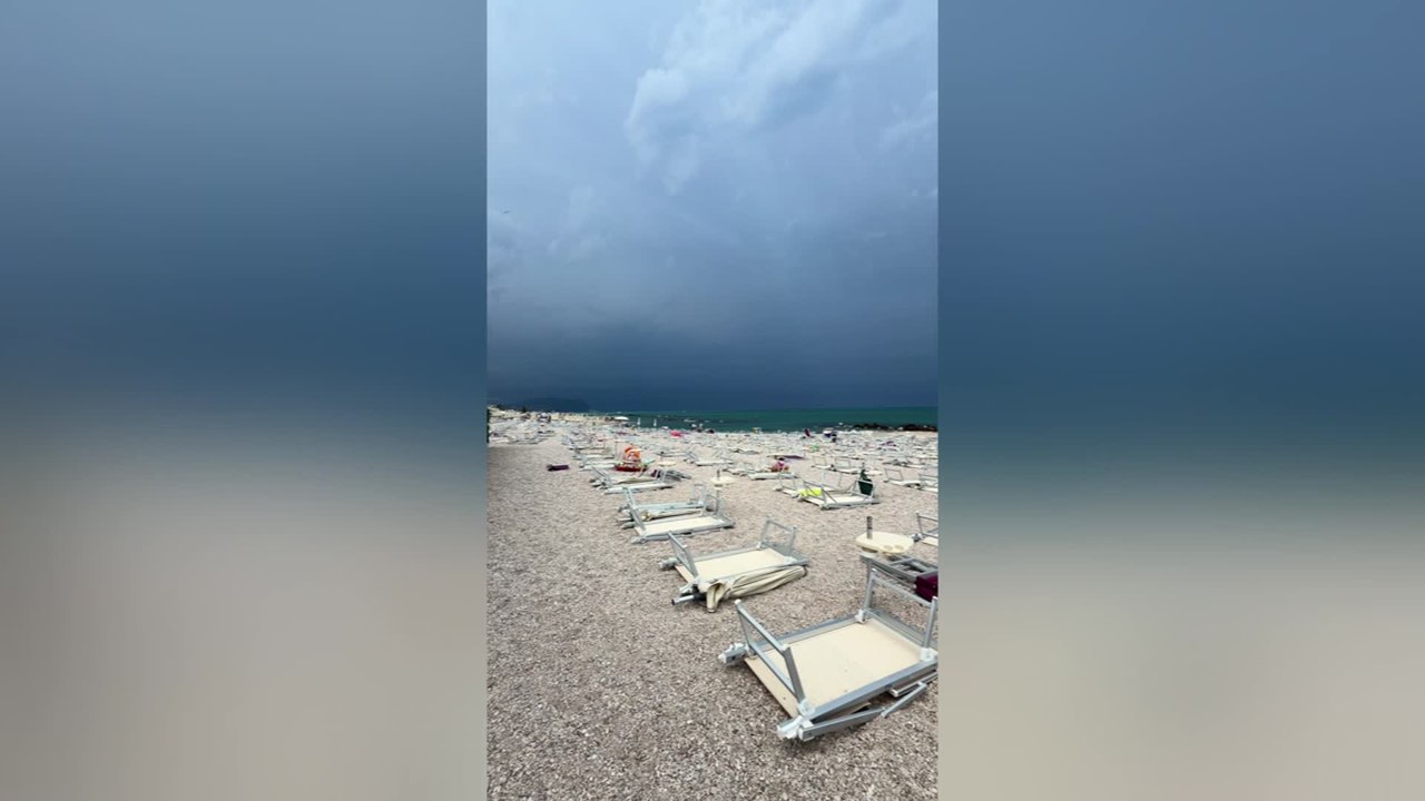 Dangerous Hailstorm Batters Italian Beach Club
