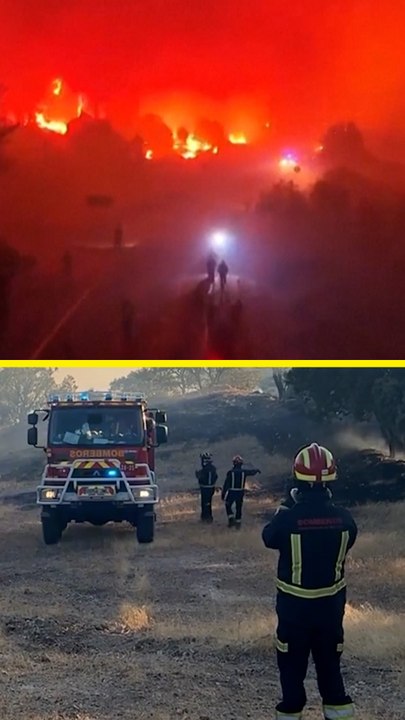 Las últimas imágenes del avance del incendio de Ávila y Madrid