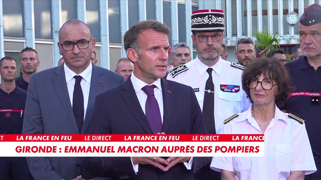 Emmanuel Macron : «Le feu est fixé dans les Landes, mais on continue de se battre»