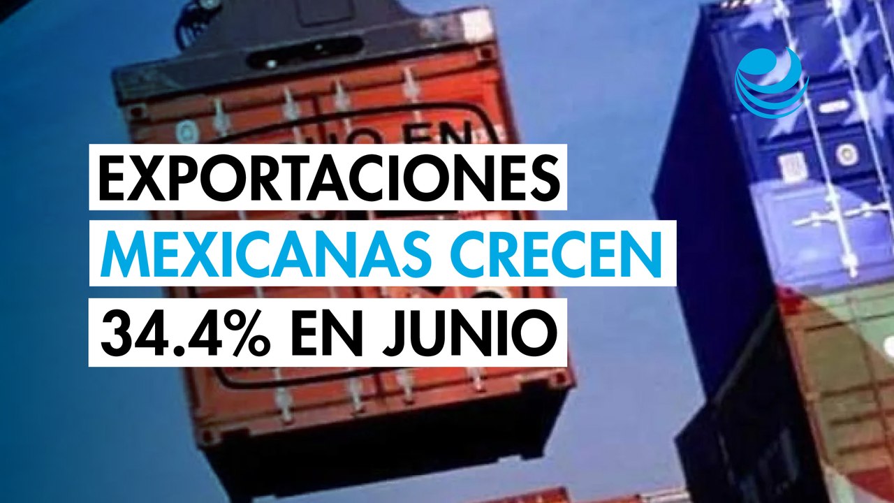 Exportaciones mexicanas crecen 34.4% en junio y 24.6% en el primer semestre de 2026