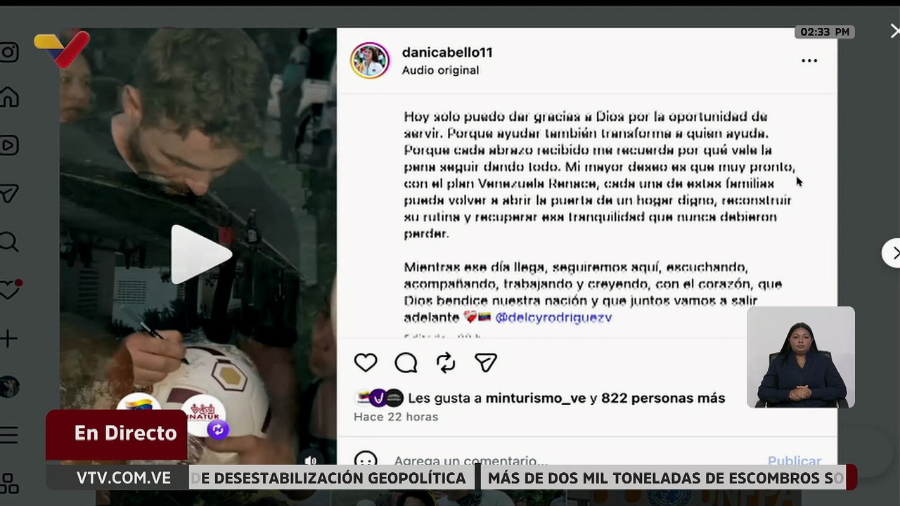 Min. Daniela Cabello envía emotivo mensaje para pueblo afectado tras los terremotos