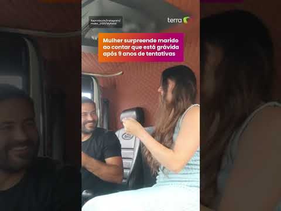 Mulher surpreende marido ao contar que está grávida após 9 anos de tentativas #shorts