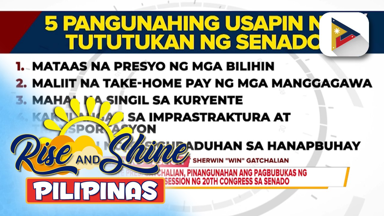 Limang prayoridad na tututukan ng Senado, inilatag ni Sen. Pres. Sherwin Gatchalian kasabay ng pagbubukas ng Second Regular Session ng 20th Congress | ulat ni Bernard Ferrer