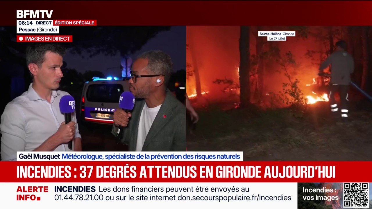Incendie en Gironde: "Le feu peut couver et ramper", relève Gaël Musquet, météorologue