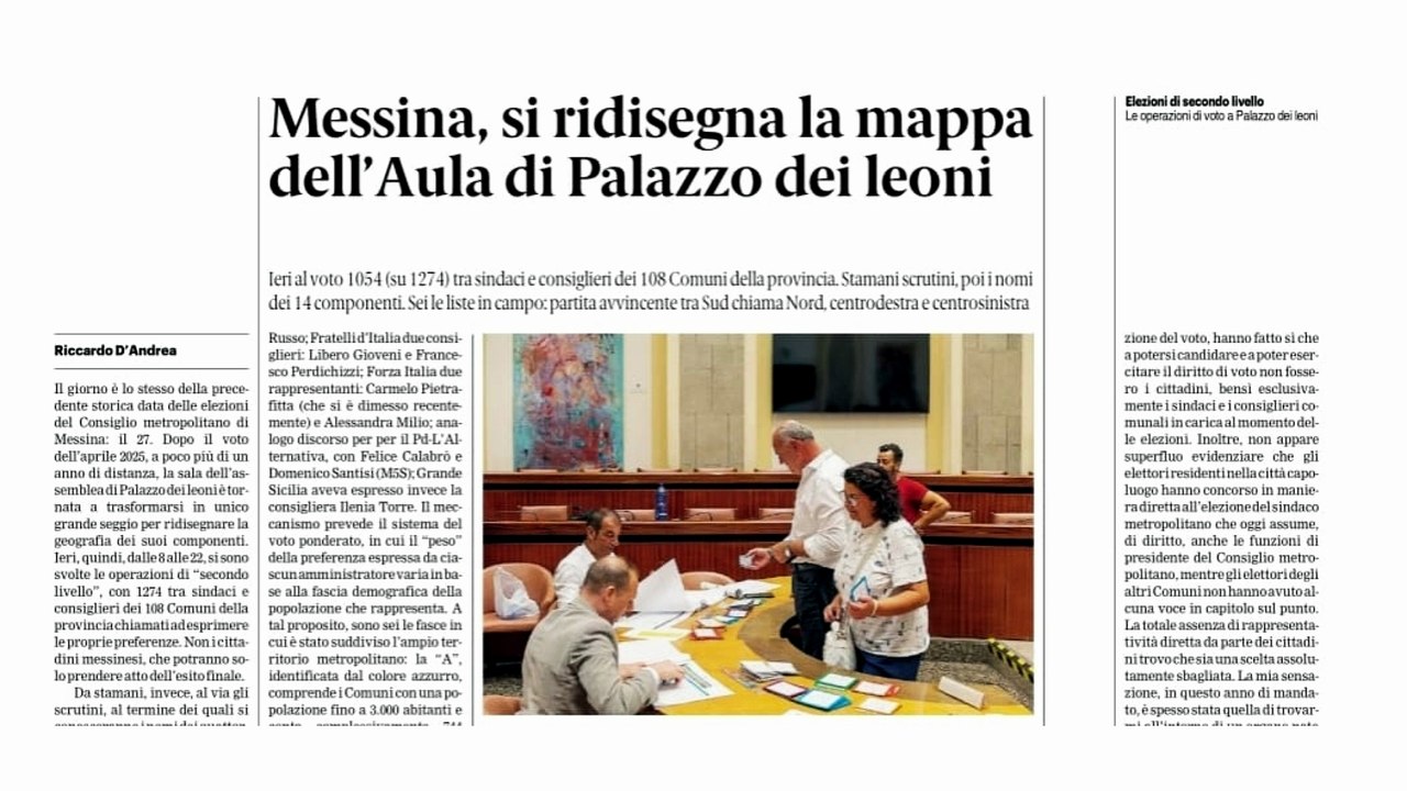 Rassegna stampa 28-07-2026 edizione Messina