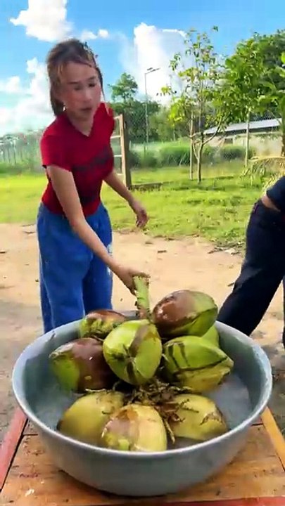 Cooking yummy deep fried coconut recipe